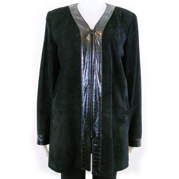 Danier Black Suede Jacket - Coat - Size S (NEW) - Picture 1 of 5